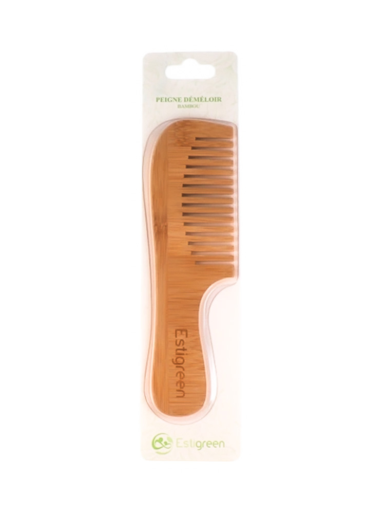 Estigreen Peigne Déméloir à Dents Larges en Bambou